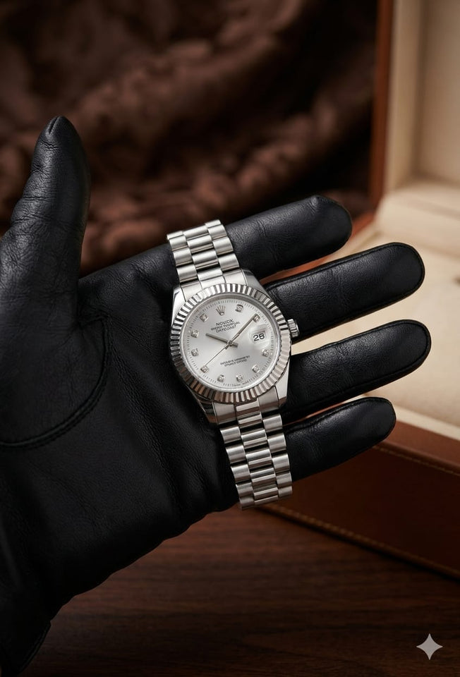 Rolex Pure Silver Stainless Steel Watch – Premium Design