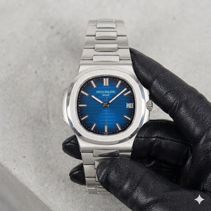 Patek Philippe Premium Silver Stainless Steel Men’s Watch with Blue Dial – Luxury Square Design Wrist Watch