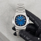 Patek Philippe Premium Silver Stainless Steel Men’s Watch with Blue Dial – Luxury Square Design Wrist Watch