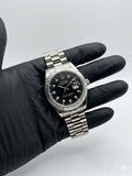 Rolex Pure Black And Silver Stainless Steel Watch – Premium Design